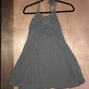 GRAY HALTER SUNDRESS